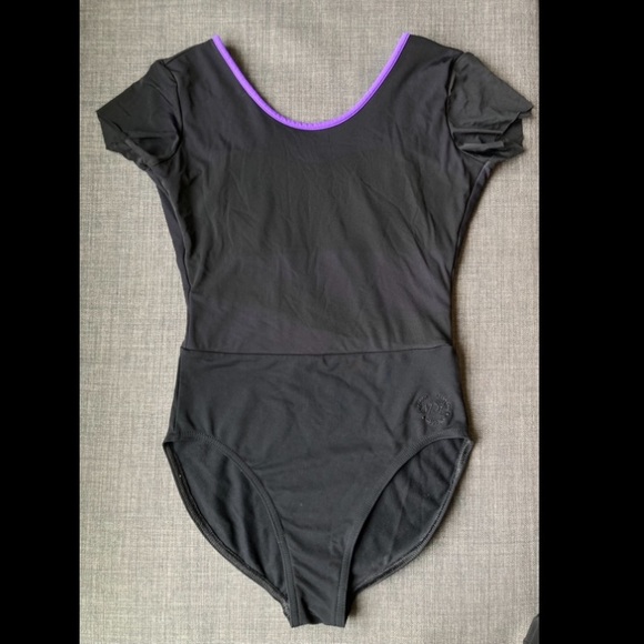1737 Black w Purple Leotard/ Bodysuit - Picture 1 of 3